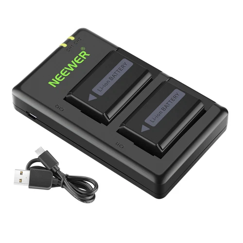NEEWER 2 Pieces 1100mAh Replacement Li-ion Battery for Sony FW50