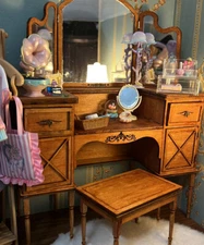 Dollhouse Miniatures Furniture 1/12 1/6 Scale Dressing Table Unfinished Bedroom