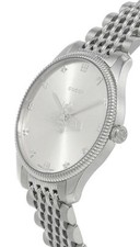 Gucci G-Timeless 36mm SS Silver Dial Slim Unisex Watch YA1264153