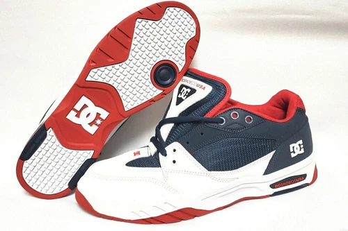 Mens DC Shoe Company Maswell Navy Red White Skateboard Athletic Sneakers Shoes