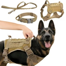 Tactical Dog Vest US Working Dog Military Harness with Handle No-pull Large