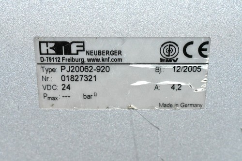 KNF NEUBERGER PJ20062-920 Membran-Vakuumpumpe 24VDC, 4,2A - Bild 3 von 5