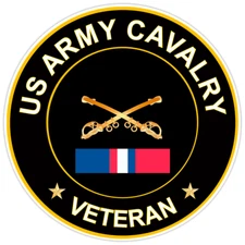 US Army Cavalry Veteran Bumper Sticker Military Vinyl Soldier Decal 5"