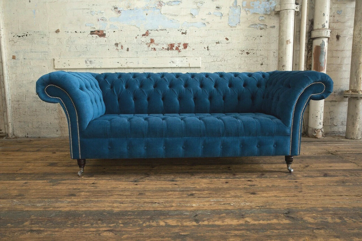 Ebay blue velvet sofa deals