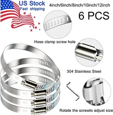4"-12" Adjustable Hose Clamp Metal Worm Drive Gear Duct Clamp Dryer Vent Hose