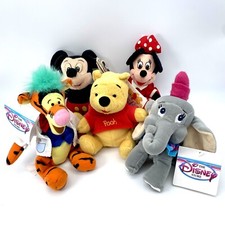 Vintage Disney Store Dumbo Mickey Minnie Mouse Pooh Mini Bean Bag Plush Lot Tags
