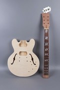 1Set Guitar Kit Guitar Body guitar Neck 22fret 24.75inch Semi Hollow 339 Style