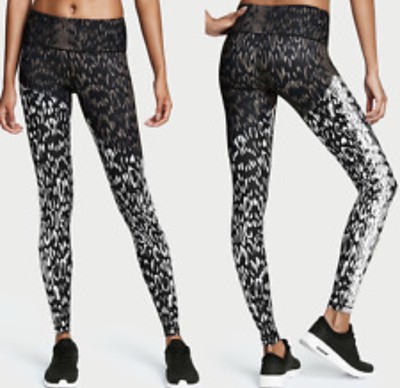 VICTORIA'S SECRET SPORT CHEETAH BLACK WHITE KNOCKOUT TIGHT LEGGINGS PANTS  XSMALL | eBay