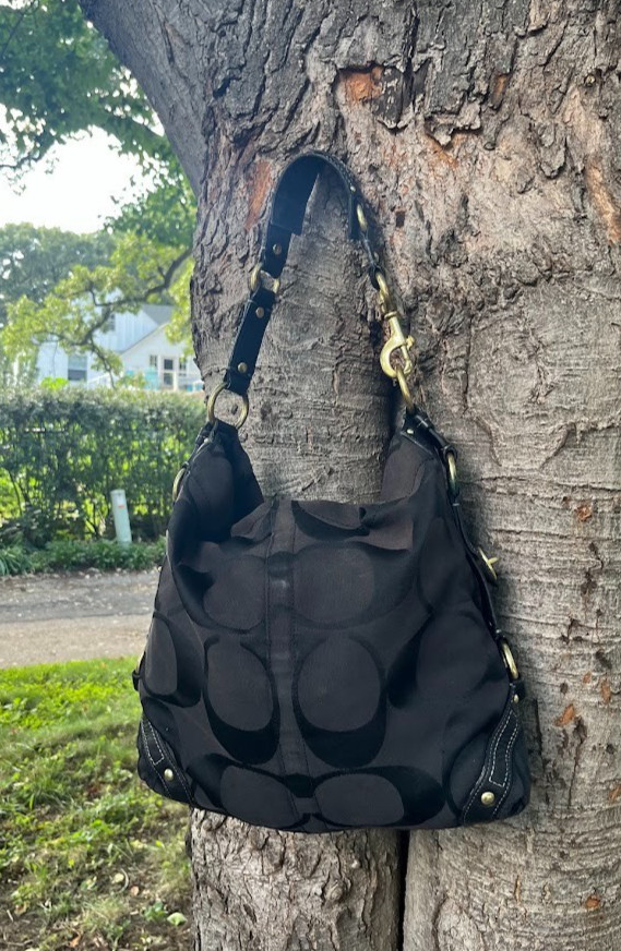 Coach Y2K Carly Signature C Canvas Large Black Hobo S… - Gem