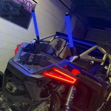 2x 1 3FT Thick LED Whip Spiral Chasing RGB Fat Whip Light For Can Am Polaris RZR