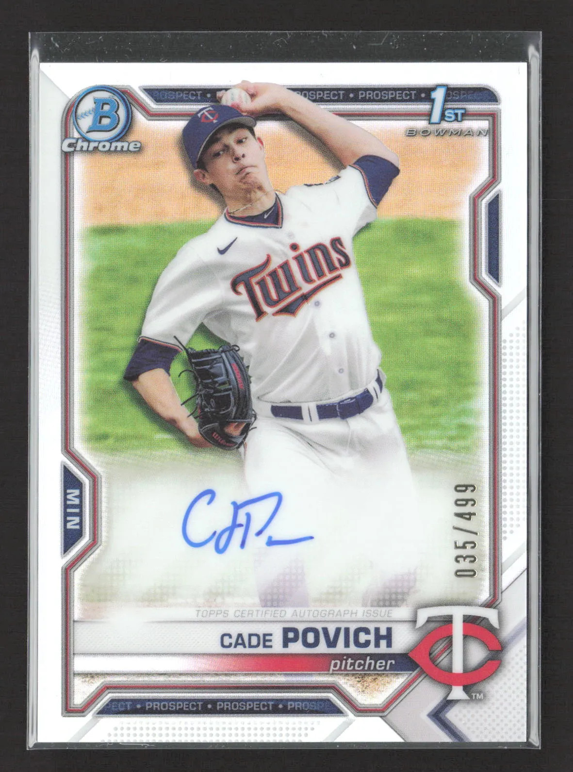 2021 Bowman Chrome Cade Povich #CDA-CPO Refractor 1st Bowman 035/499 Auto