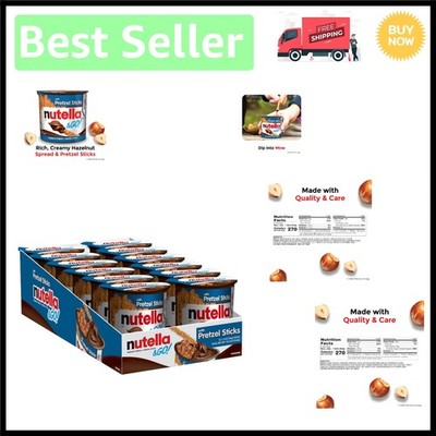 12-Pack of Hazelnut Cocoa Spread Snack Cups with Pretzel Sticks - 1.9 oz Each