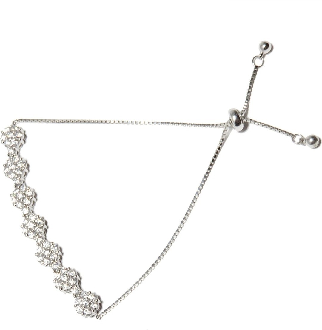 Sterling Silver .925 Adjustable Length Bracelet w… - image 14