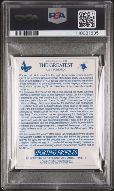 1993 Sporting Profiles #35 - MUHAMMAD ALI - PSA Authentic ON CARD Auto *last one view 2