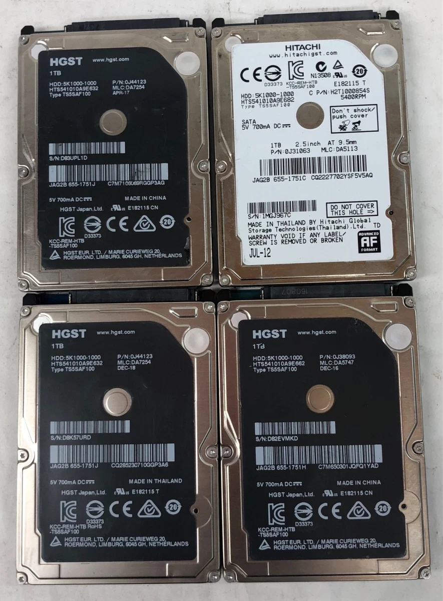 HGST 1TB SATA III 5400RPM 2.5 Inch Internal Hard Disk Drives for