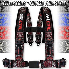 50 Caliber Racing Elite Series 2 3 4-point Harness Sugar Skull Bandana Paisley