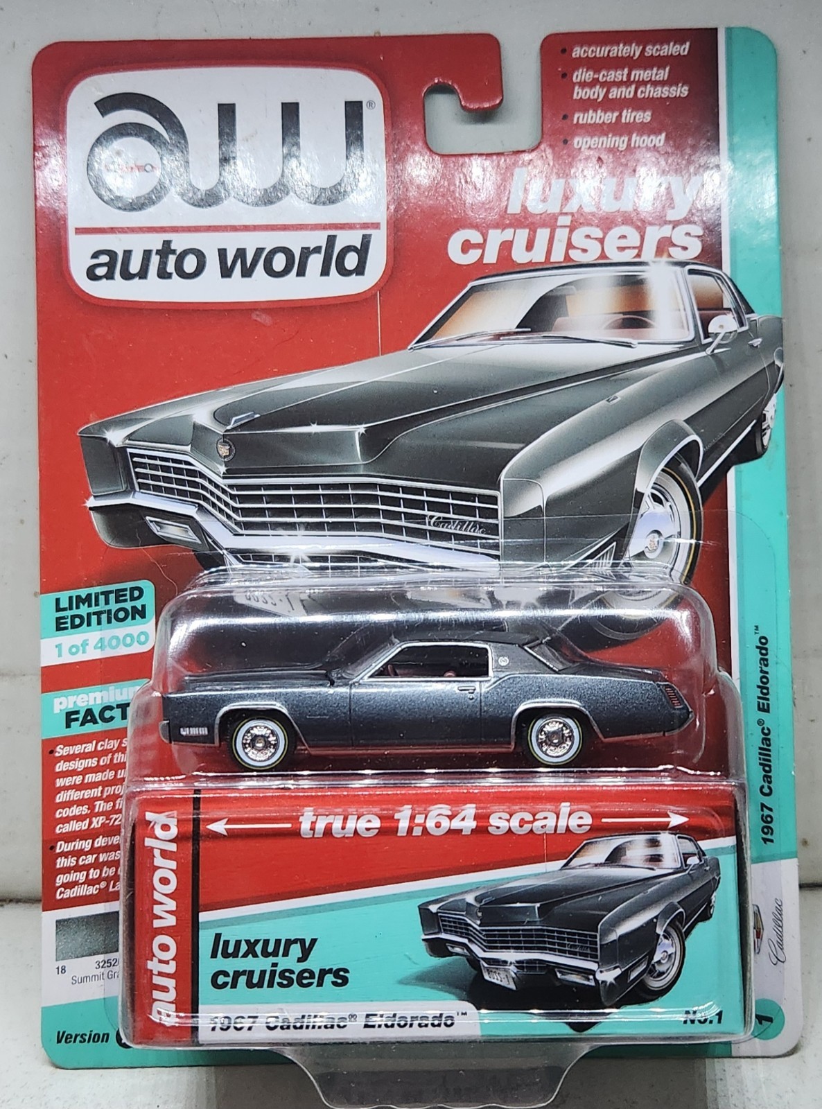 AUTO WORLD 1967 Cadillac Eldorado #1 R1 1/4000  2019 Luxury Cruisers/China 