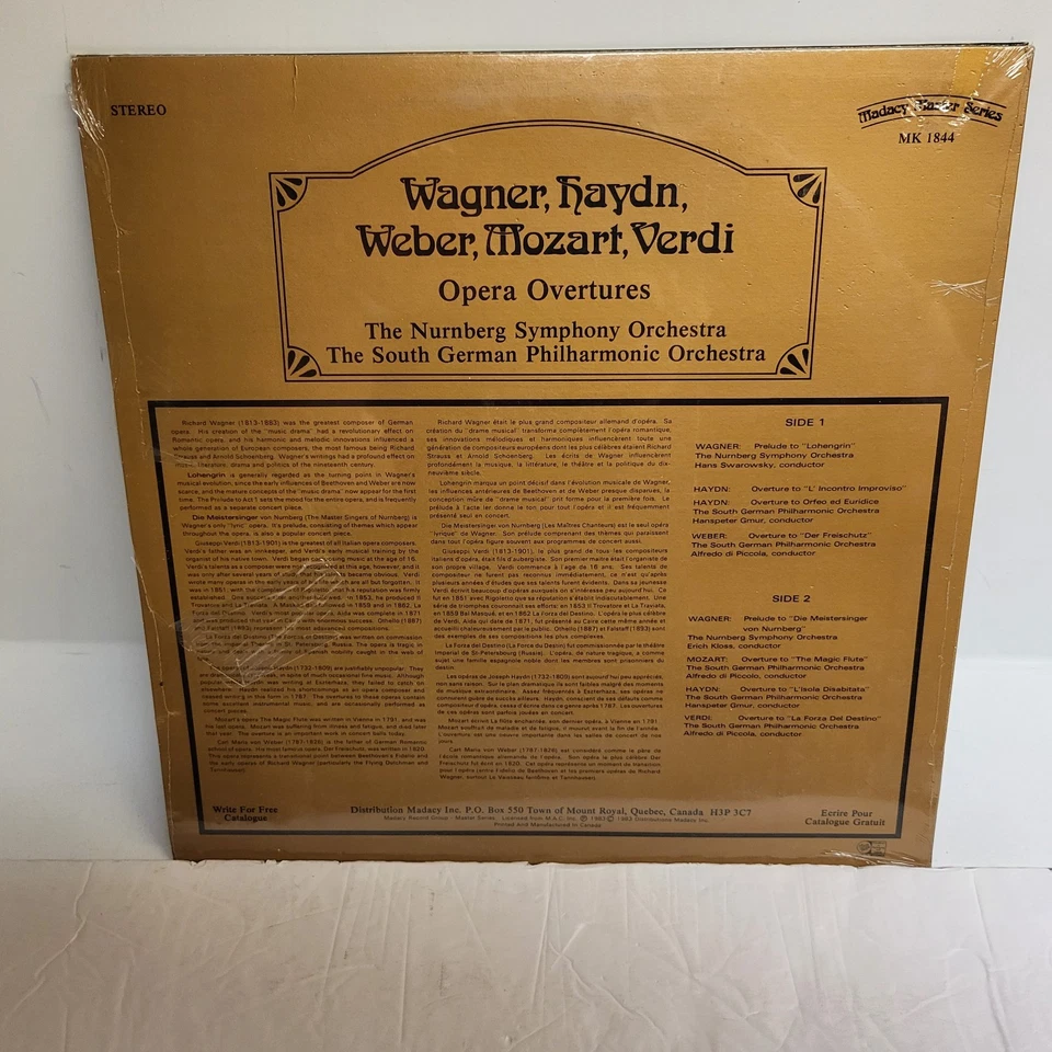 NURNBERG SYMPHONY WAGNER HAYDN WEBER MOZART VERDI OPERA OVERTURES - NEW/SEALED! - Image 2 of 4