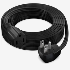 50FT Extension Cord Heavy Duty Flat Wire 3-Prong Flat Plug 14 AWG Power Cord US