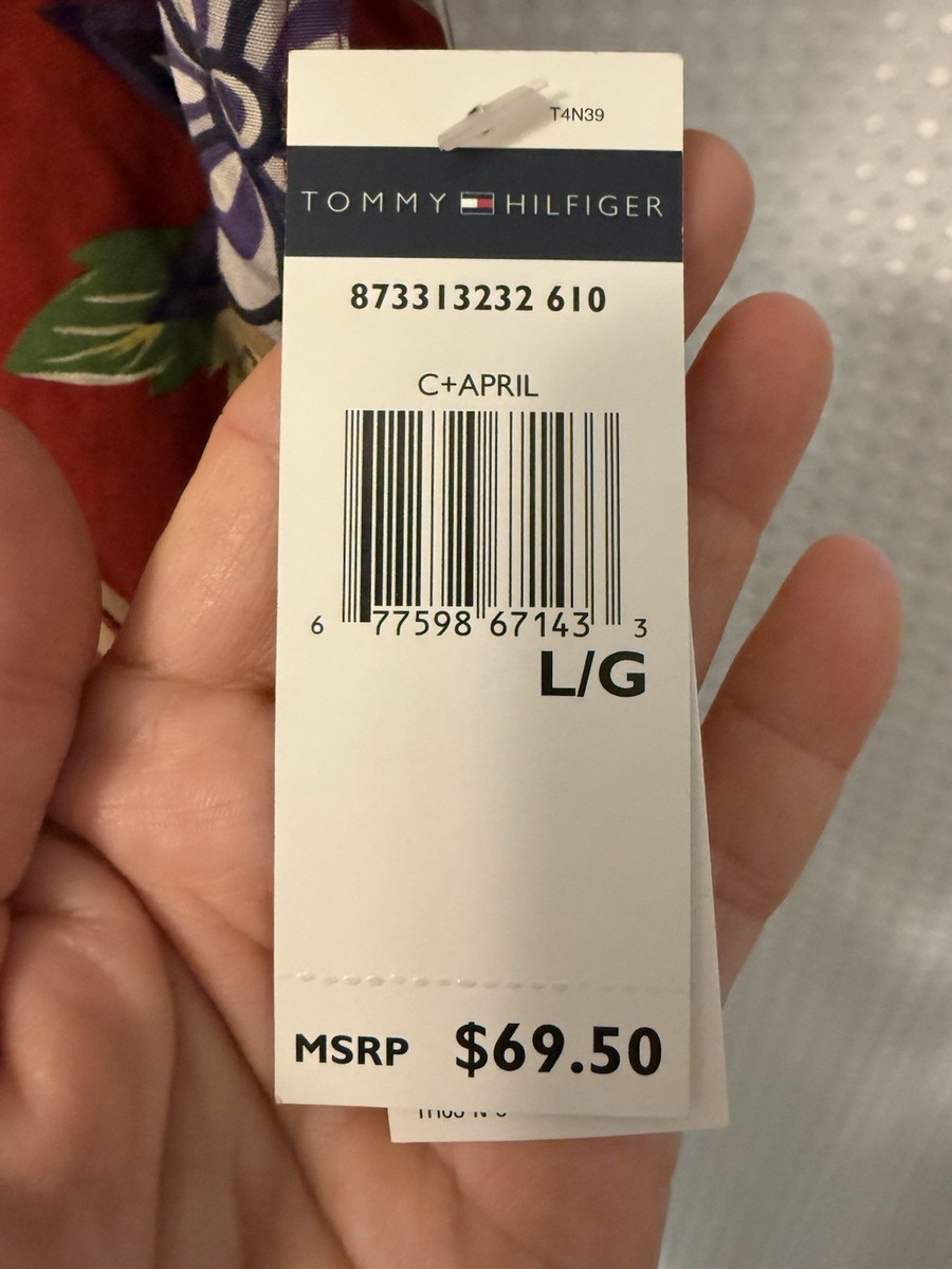 2003 Tommy Hilfiger Men's Large Yellow Hawaiian Camp Shirt Short