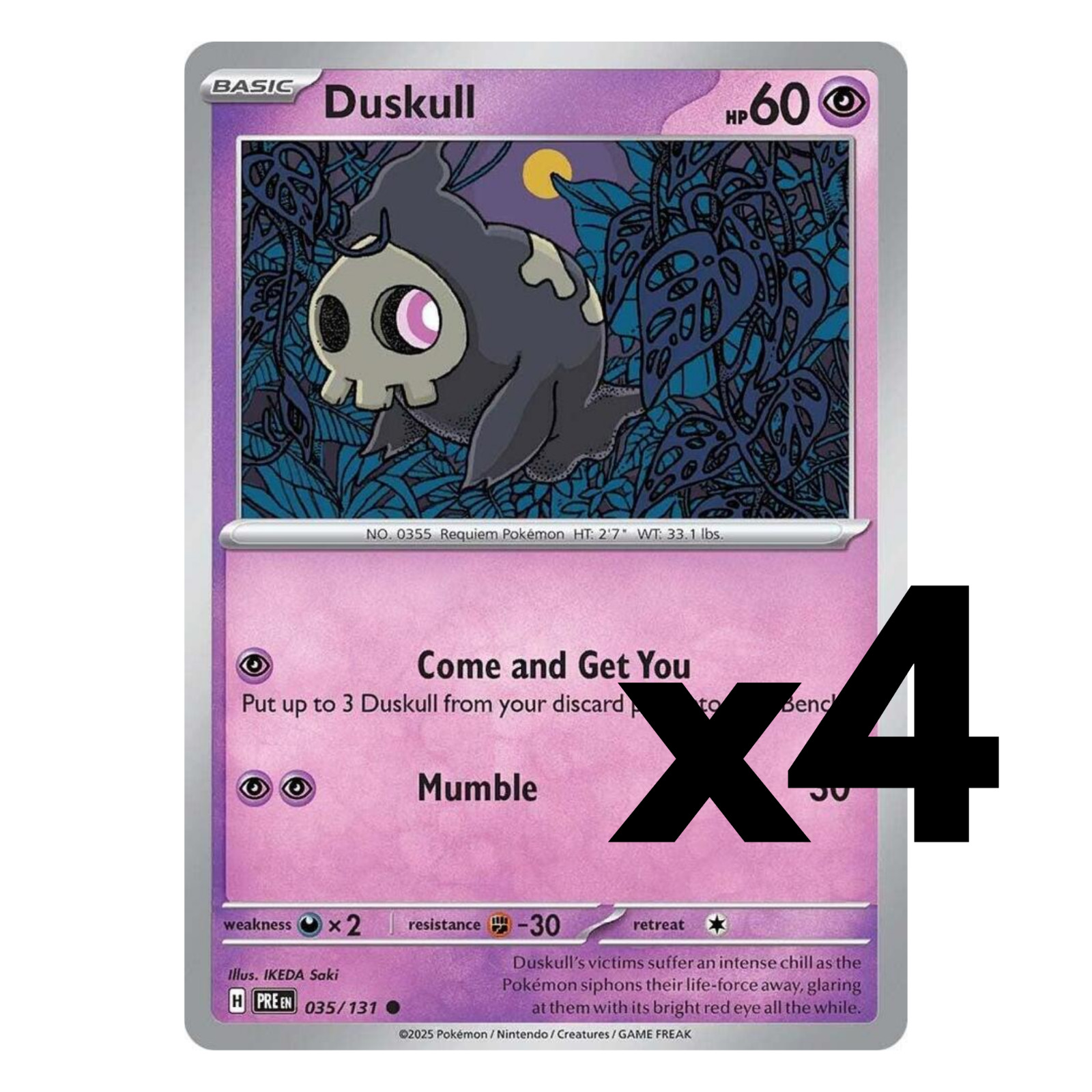 4x Duskull - 035/131 - SV: Prismatic Evolutions Pokemon Playset x4