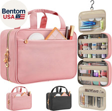Travel Toiletry Bags, Portable Travel Bag with Hanging Hook for Women, Waterproo