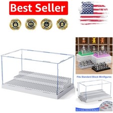 Stylish Grey Minifigure Display Case with High Transparency - 35 Figure Capacity