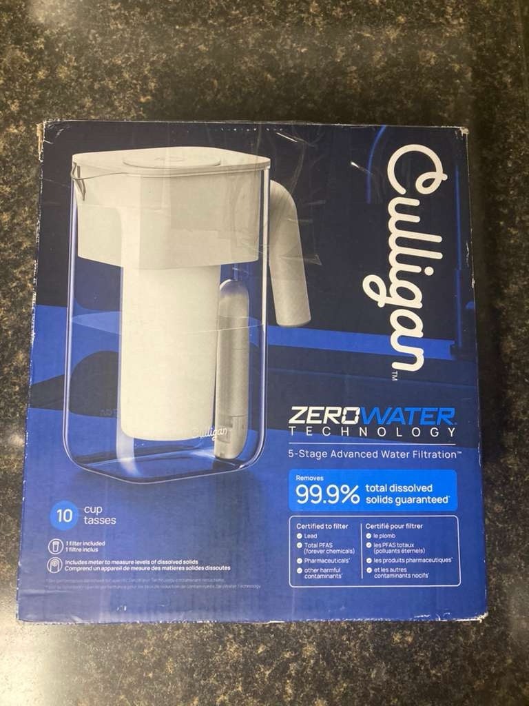 Culligan with ZeroWater Technology 10 Cup Water Filter Pitcher 5-Stage Advanced