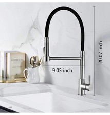 Stainless Steel Pull-Down Kitchen Faucet with 360  Swivel Sprayer   Modern