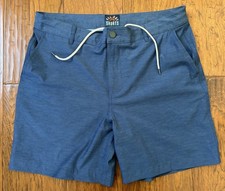 Faherty All Day Performance 7 inch Shorts Mens Size 35 Large Navy Blue