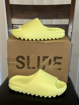 NEW ADIDAS YEEZY SLIDE Glow Green Sz 11 HQ6447 YZY Slip On 2022/2023 Restock