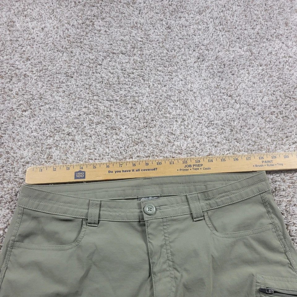 Pantalones Cortos Eddie Bauer Para Mujer 16 Bermudas Carga Verde Senderismo Nylon Elastizados Exterior Foto 2 de 4