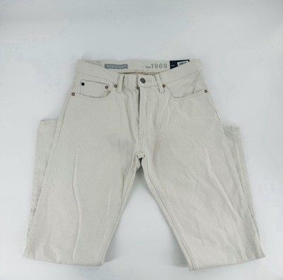 GAP 1969 STRAIGHT DENIM MENS SIZE 30X30 OFF WHITE ZIP FLY NEW WITH TAGS