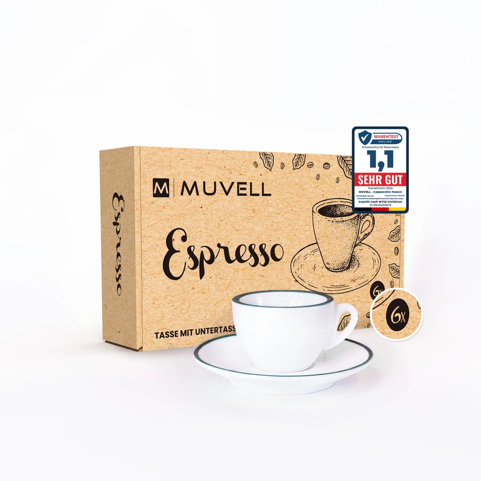 Espresso Cappuccino Milchkaffee Set´s | weiß oder schwarz | dickwandige Tassen - Bild 2 von 4