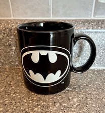 Vintage 1991 DC Comics Batman Applause Inc Black Ceramic Coffee Mug 10 Oz Japan