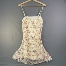 Shein Yellow Floral Spaghetti Strap Sun Dress Midi Women's Small