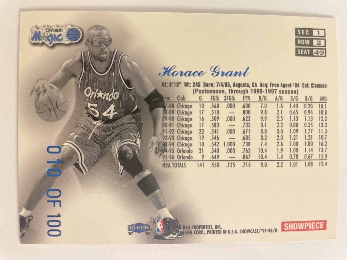 1997-98 Fleer Showcase Horace Grant Legacy Collection /100 Row 2