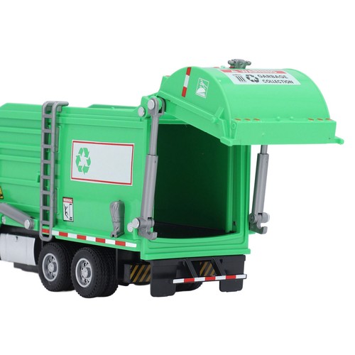 Garbage Truck Toys 1:32 Large Toy Truck With 4 Trash Bins Light Sounds Birthday - Picture 16 of 23
