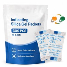 Food Storage 1g Orange Silica Gel - 300 pcs Color Indicating Reusable Desiccant