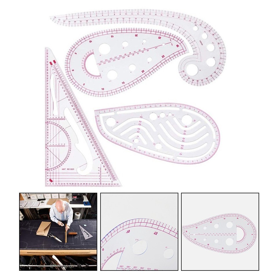 High Quality Tools Set 4 Piece Sewing Ruler Set for Cutting and ...