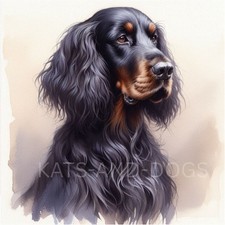 GORDON SETTER DOG Watercolour Painting ART PRINT DOG Christmas Birthday Present
