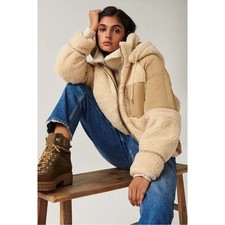 ba&sh Eva Coat Jacket Beige Fleece M
