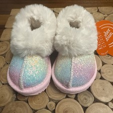 NWT Wonder Nation Baby Girl Unicorn Princess Fuzzy Bootie Size 5 18M IT1071-72