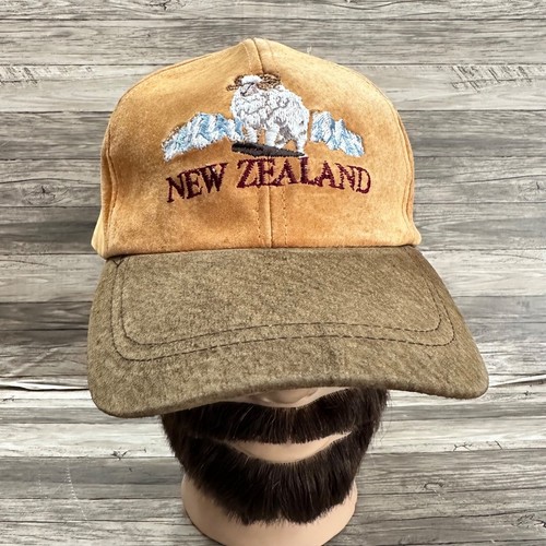 VTG Prokiwi New Zealand Hat Adults Strapback Brown Suede Cap Nature Retro