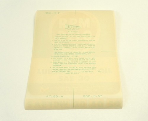 VINTAGE STANDARD OIL RPM DELO HEAVY DUTY LUBRICATING OIL SAE 30 PUMP DECAL NOS - Picture 6 of 7