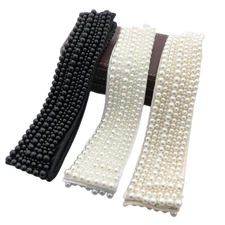 Women High-Grade Beads Detachable Fake Collar Neck Lapel Tops Choker Decor