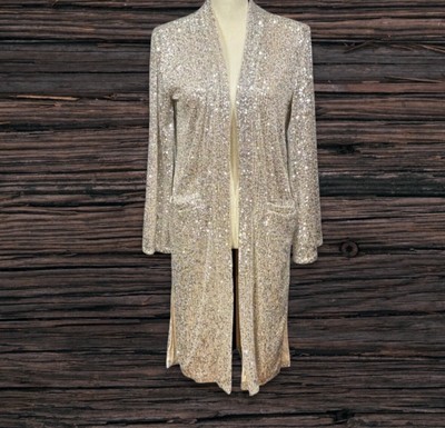 Vici Collection By Together Something Special Pocketed Sequin Duster S NWT
