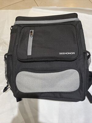 Seehonor Double Deck Insulated Cooler Backpack Black NEW