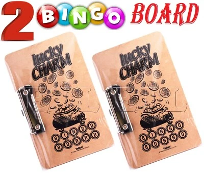 2Pcs Lucky Bingo Board With Clasp Clip Left Hand Clip 24cm x 15cm Approx
