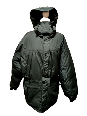 Vtg RBM Outdoor Collection Men's Green Down Detachable Hood Parka Winter Coat XL